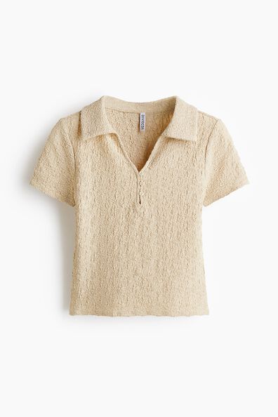 Crinkled polo shirt