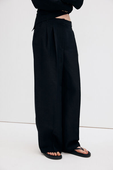 Tailored linen-blend trousers