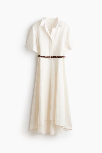 Tie-belt shirt dress