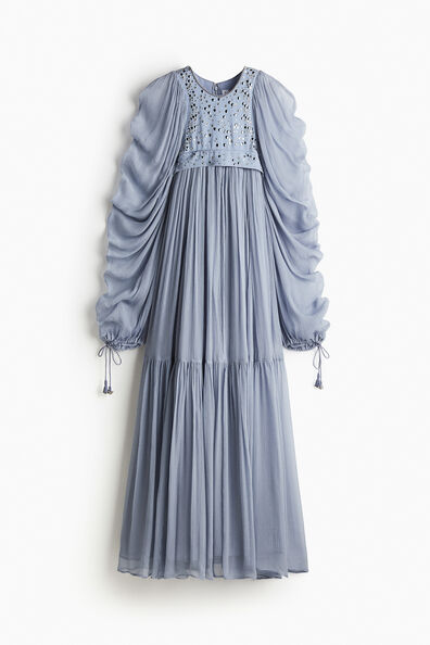 Rhinestone-embellished chiffon dress