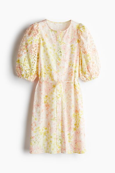 Broderie anglaise-sleeved dress
