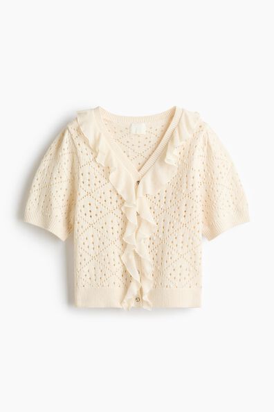 Flounce-trimmed cardigan