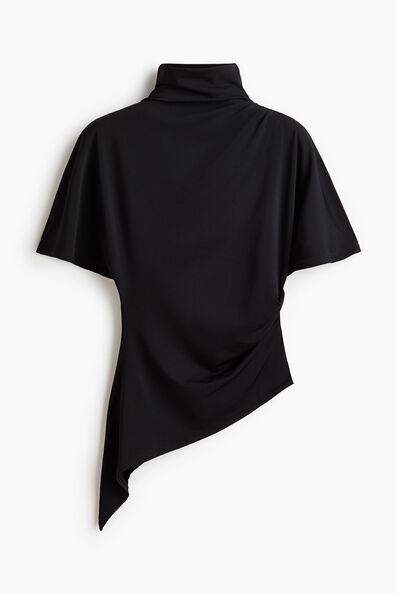 Asymmetric turtleneck top