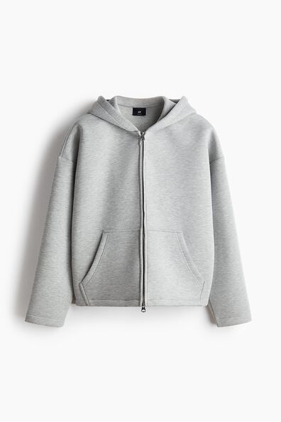 Oversized Fit Scuba zip-through hoodie