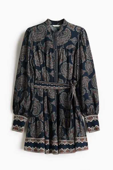 Tie-belt tunic dress