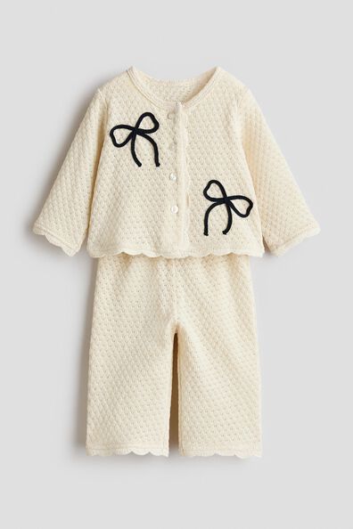 2-piece pointelle-knit set