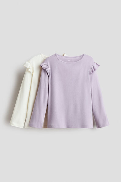 2-pack frill-trimmed jersey tops