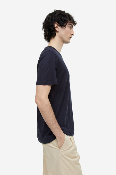 Regular Fit Linen-blend T-shirt