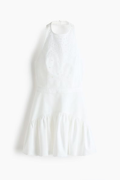 Broderie anglaise halterneck dress