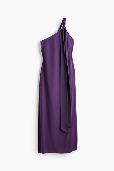 Braided-detail one-shoulder dress