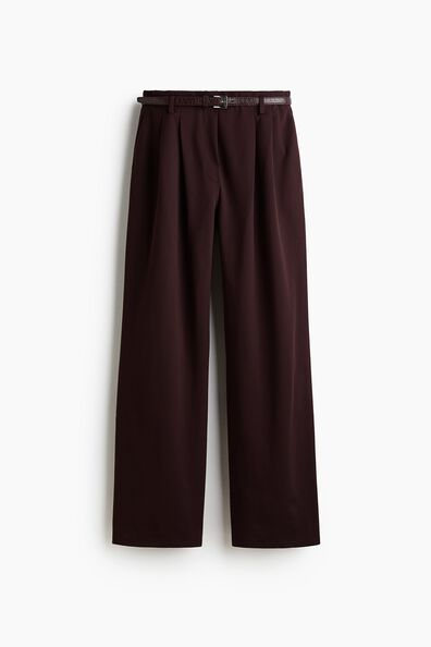 Belted twill trousers
