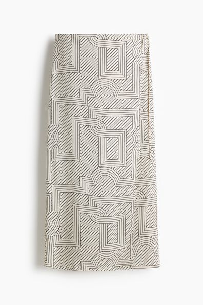 Printed wrap skirt