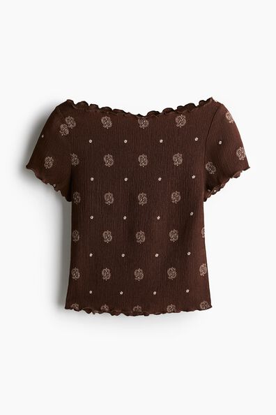Overlock-detail crinkled top
