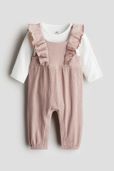 2-piece bodysuit and dungarees set