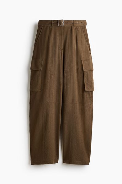 Belted cargo trousers