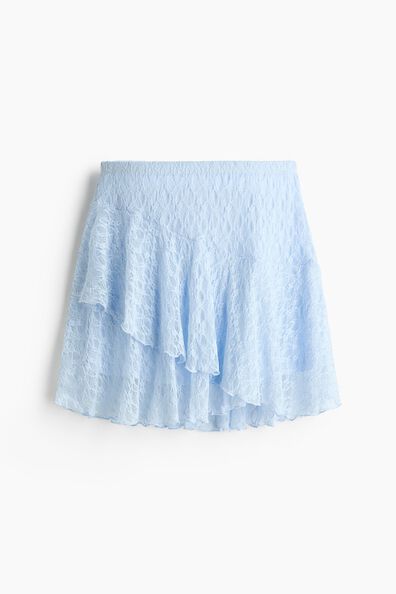 Flounced lace skirt