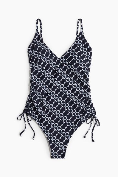 Padded-cup drawstring-detail swimsuit
