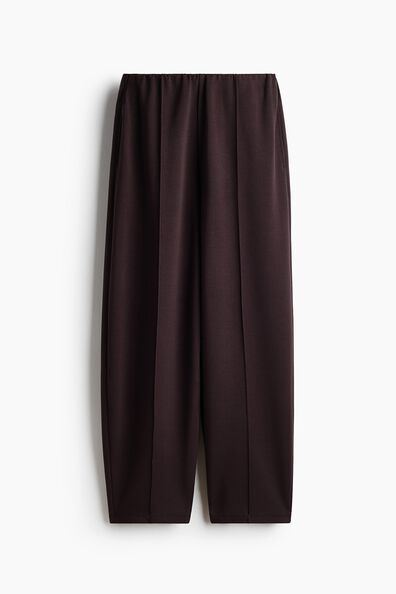 Viscose-blend barrel trousers