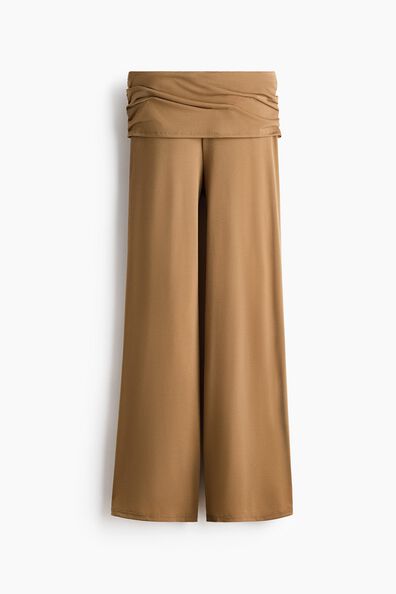Draped fine-knit trousers