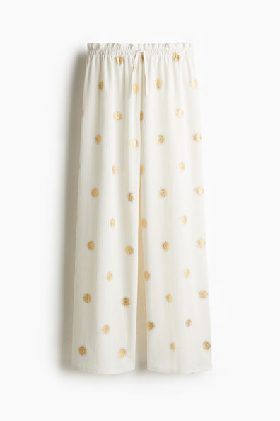 Crinkled jersey drawstring trousers