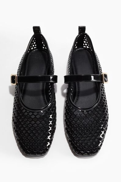 Perforated Mary Jane ballet pumps