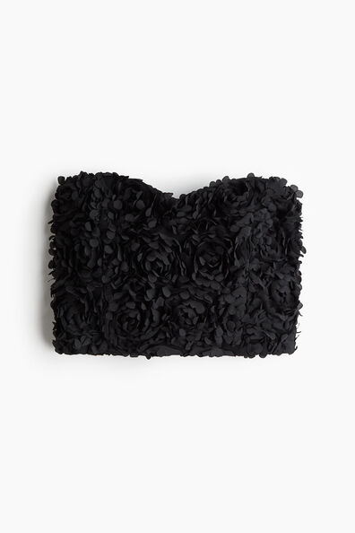 Cropped appliquéd bandeau top