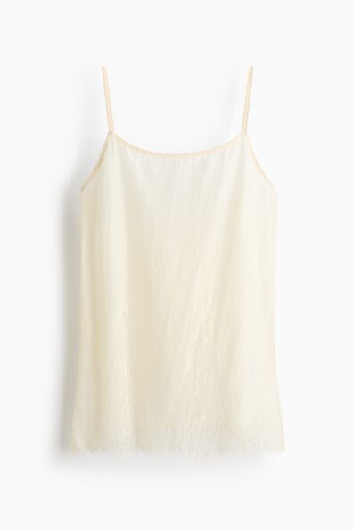 Lace-trimmed strappy top