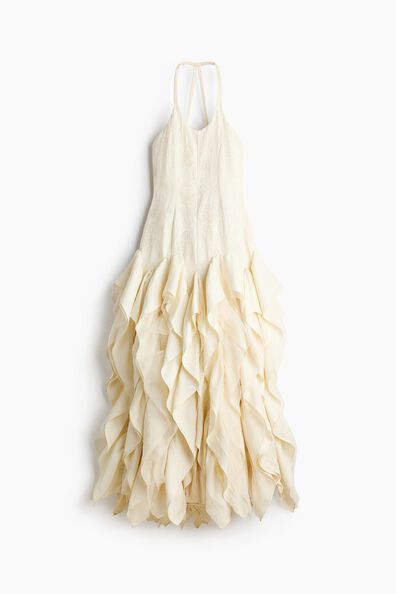 Ruffled embroidered dress
