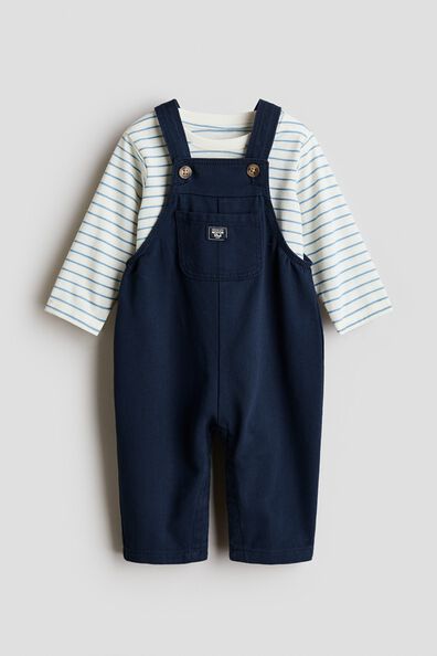 2-piece dungarees and top set