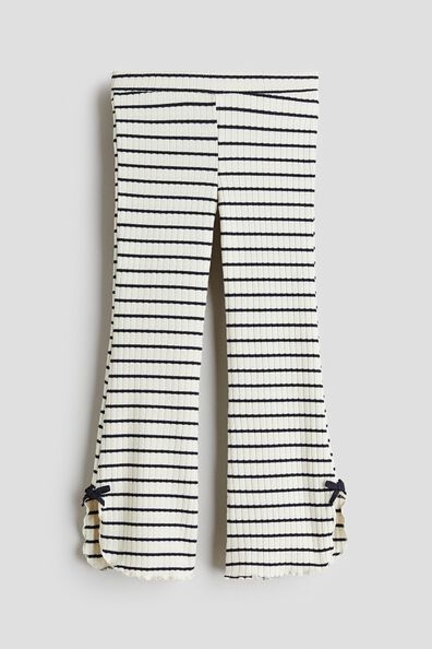Rib-knit flared leggings