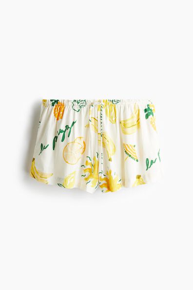 Linen-blend drawstring shorts
