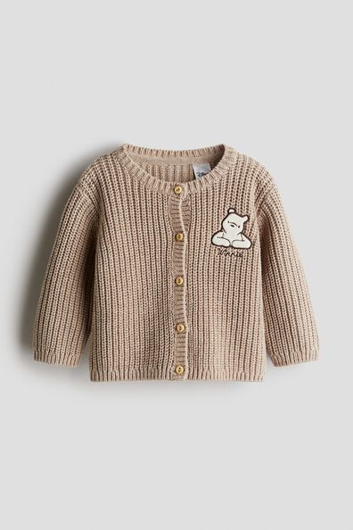 Appliquéd cotton cardigan