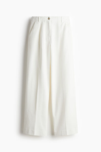 Wide twill trousers
