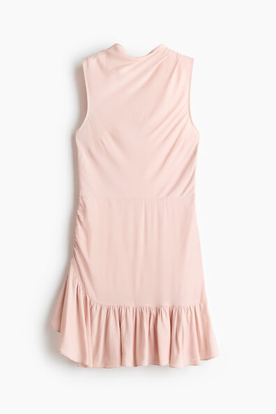 Frill-trimmed crêpe dress
