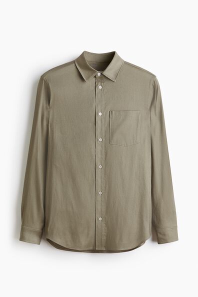 Easy Care Regular Fit Linen-blend shirt