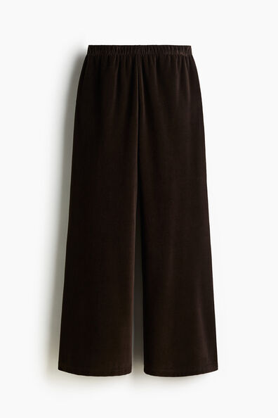 Velour pull-on trousers