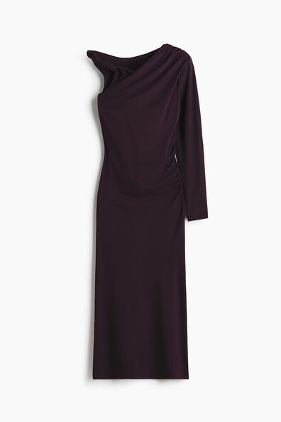 Draped one-shoulder dress