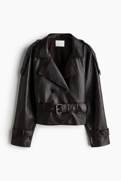 Coated biker jacket