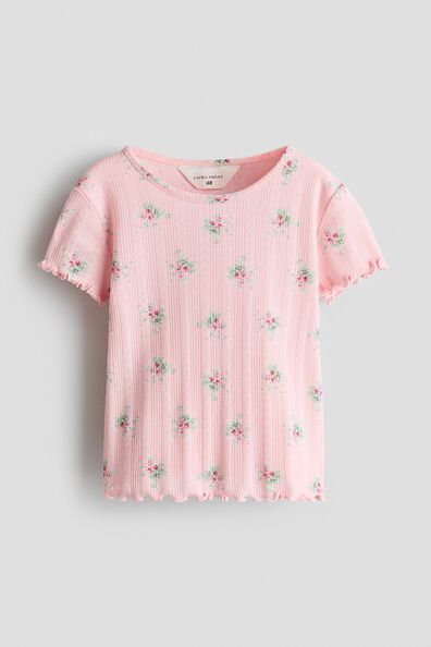 Patterned pointelle jersey T-shirt