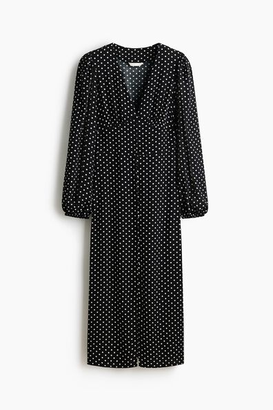 Long-sleeved viscose dress