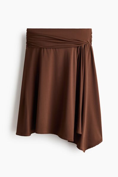 Asymmetric jersey skirt