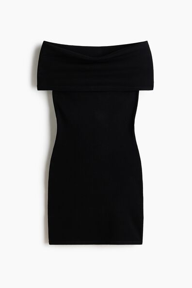 Fine-knit off-the-shoulder dress