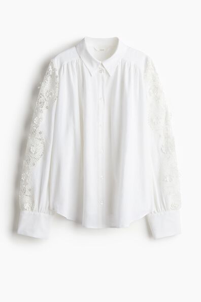 Lace-inset shirt