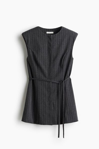 Tie-belt waistcoat