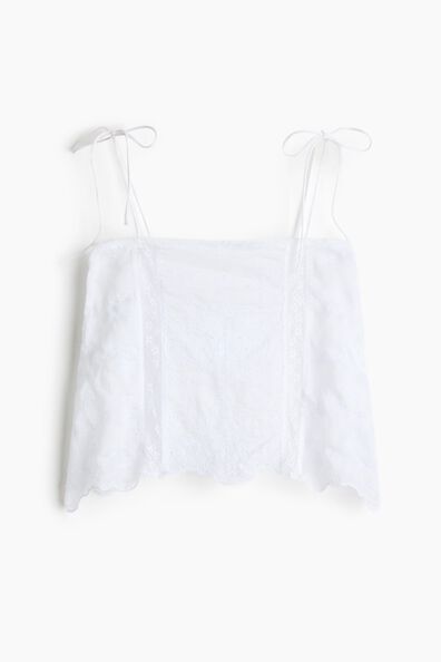 Broderie anglaise tie-strap top