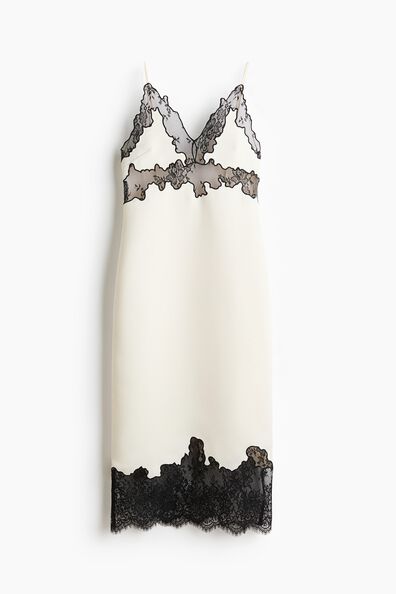 Lace-trimmed strappy dress