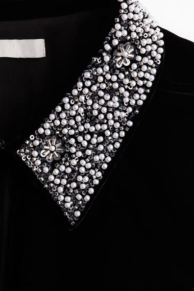 Beaded-collar dress