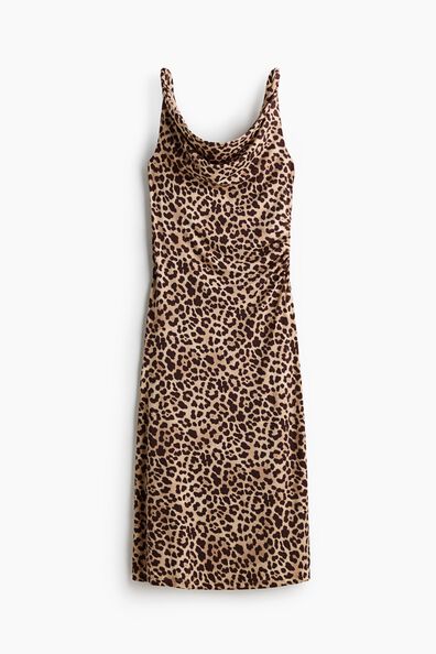 Cowl-neck jersey dress