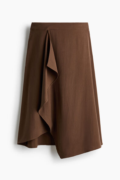 Draped-detail wrap skirt