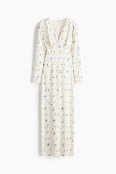 Long-sleeved viscose dress